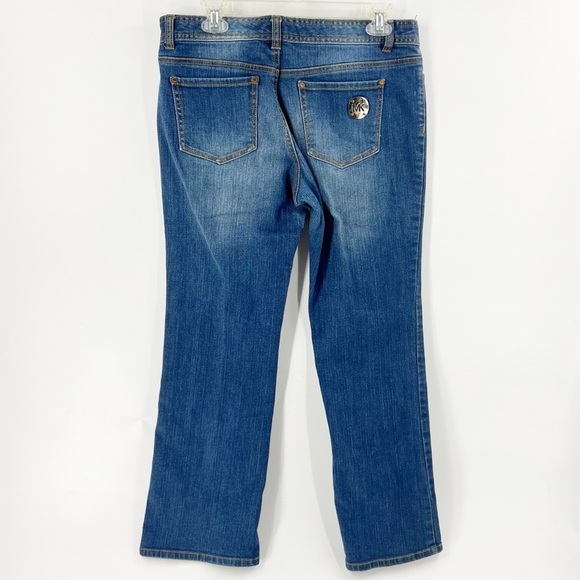 ✅ MICHAEL MICHAEL KORS WIDE LEG CROPPED JEANS SIZE 10 PETITE - Picture 5 of 8